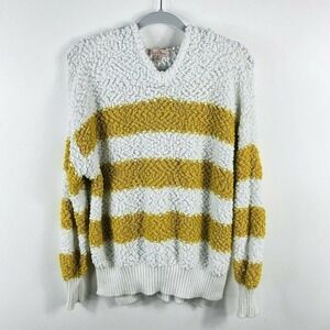 Love Tree Striped Nubby Knit Hooded Sweater